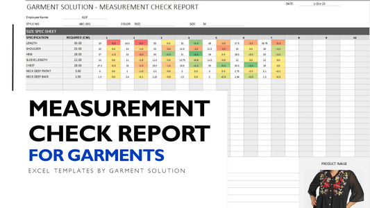 Garments Measurement Check Sheet | Excel Template for Comprehensive Measurement Reporting | GARMENT SOLUTIONS