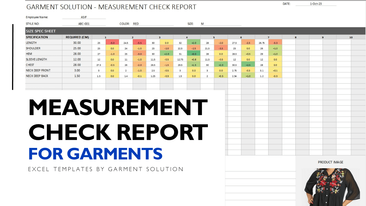 Garments Measurement Check Sheet | Excel Template for Comprehensive Measurement Reporting | GARMENT SOLUTIONS