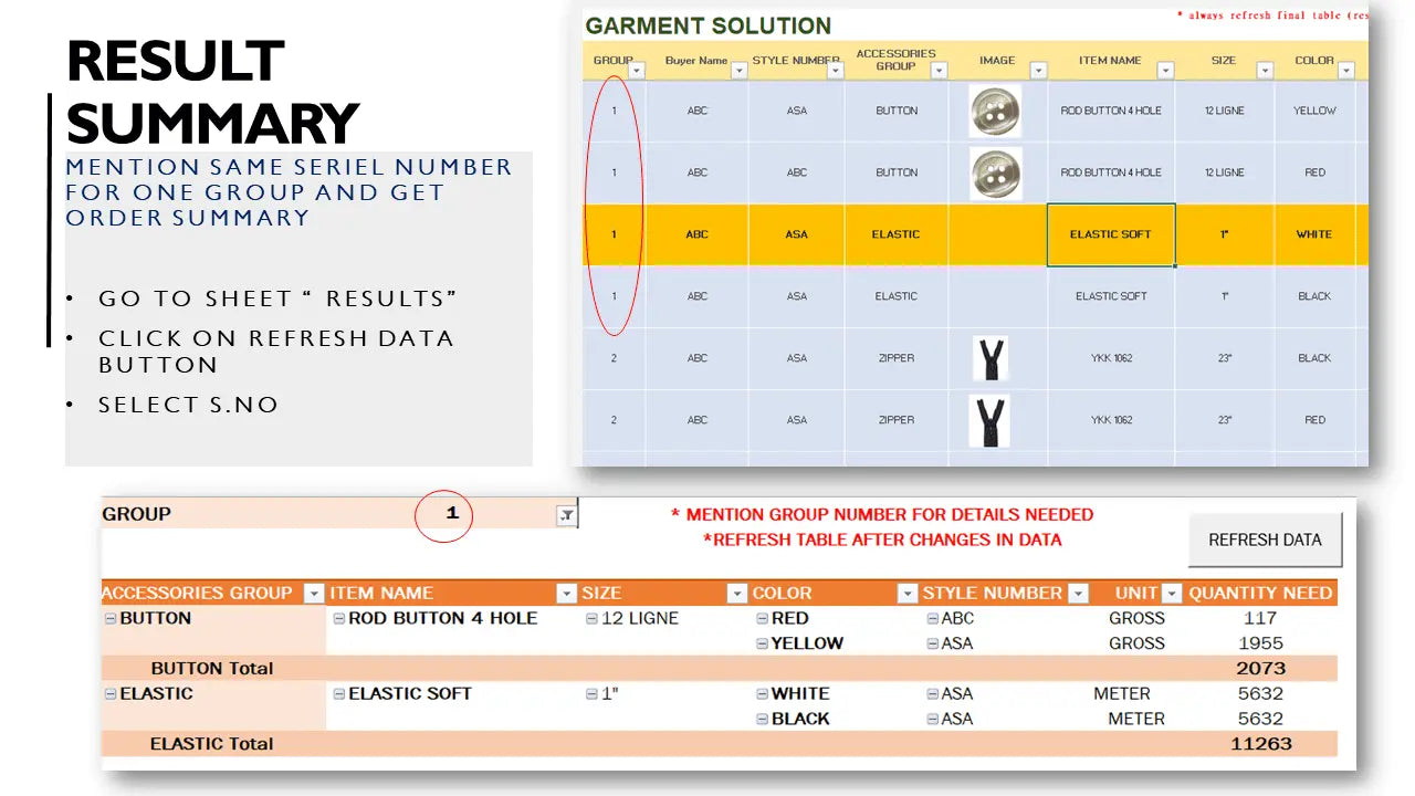 Garment Accessories Calculation Excel Template | Efficient Management for Apparel Accessories | GARMENT SOLUTIONS